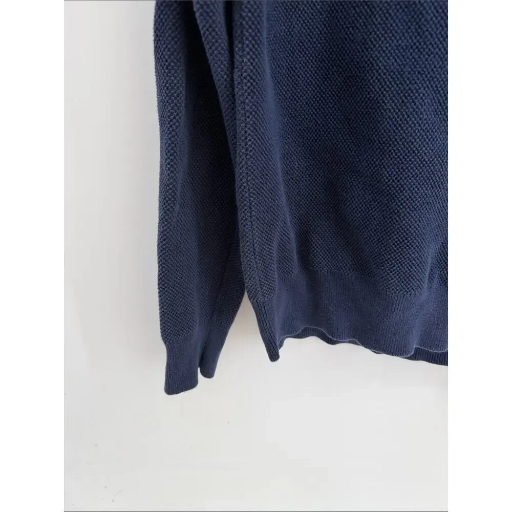 Brooks Brothers 100% combed cotton waffle knit 1/4 zip pullover sweater sz M